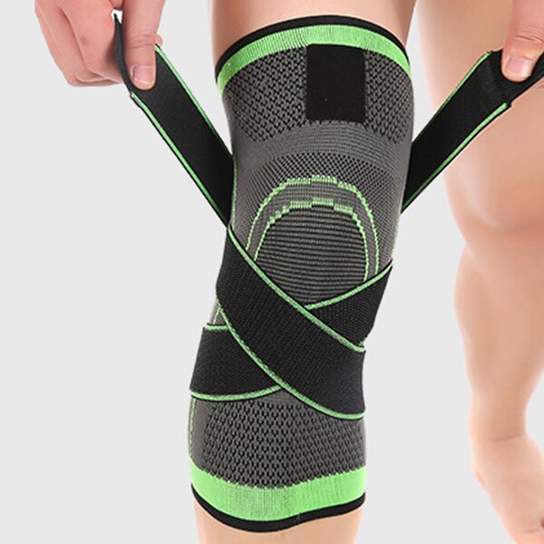 Genouillère élastique pressurisée pour hommes, équipement de protection pour Fitness, basket-ball et volley-ball, 1 pièce: 1 Piece Green / M