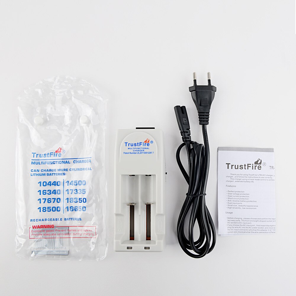 TrustFire TR-001 18650 Battery Charger Universial Charger 2 Slots for Li-ion IMR LiFePO4 10440 14500 16340 18350 18500 Batteries: US plug