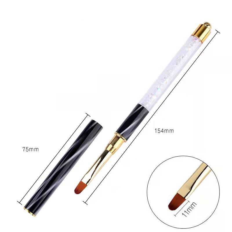 uñas accesorios y herramientas pinceles uñas manicura pincel uñas acrilicas nails Pincel para decoración de uñas, accesorios para manicura, fototerapia, acrílico, UV, extensión de Gel, pintura de revestimiento, 1 ud.: Blanco