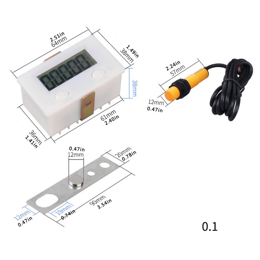 5 Digit Digital Electronic Counter Puncher Magnetic Inductive Proximity Switch Counters LCD Digital Display Counter