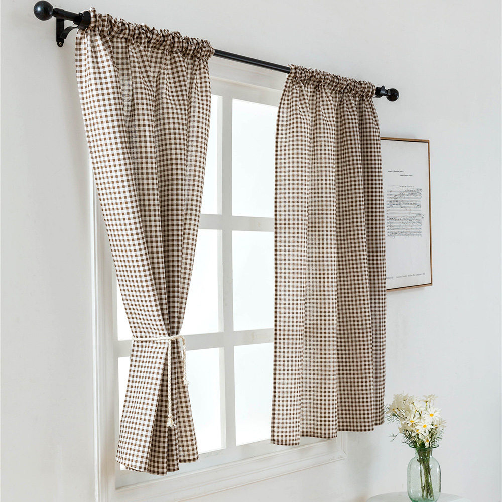 100*130cm polyester vinduesgardintæppe til stue soveværelse farvet strip mørklægningsvindue gardin hjem dekoration: Stil c