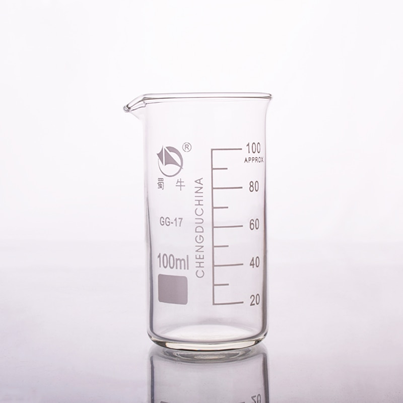 5pcs Beaker in tall form,Capacity 100ml,Outer diameter=46mm,Height=93mm,Laboratory beaker