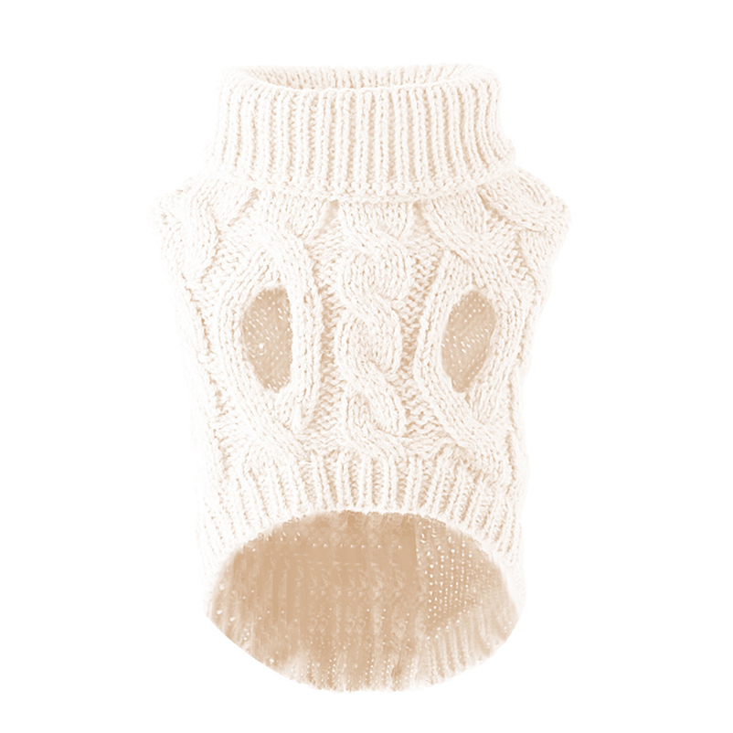 Puppy Hond Truien voor Kleine Middelgrote Honden Katten Kleding Winter Warm Huisdier Coltrui Chihuahua Vest Zachte Yorkie Jas Teddy Jas: XL / WHITE