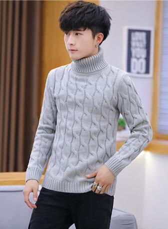 Zongke hvid rullekrave herre tøj vinter sweater herre frakker solid stribet pullover herre rullekrave m -2xl 2022 forår: Grå / Kinesisk størrelse xxl