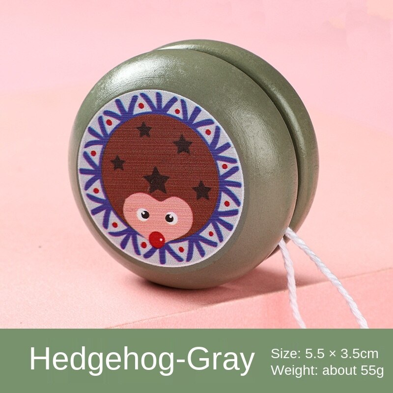 Yoyo de madera de dibujos animados, juguetes nostálgicos, juguetes profesionales de Metal: Hedgehog yo-yo ball