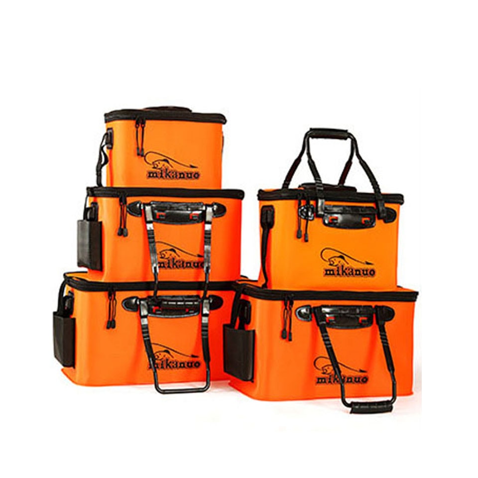 Secchiello da pesca portatile con cerniera borsa da pesca pieghevole in EVA per esterni secchiello per pesci vivi 5 dimensioni borsa da pesca per escursionismo da campeggio