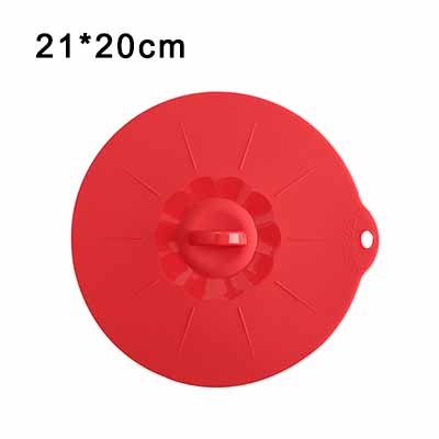 Spill Stopper Lid Cover Silicone Boil Over Safeguard Anti Spiill Cover Cooking Kitchen Tool Boil Over Spill Stopper Pot Pan Lid: B-Red