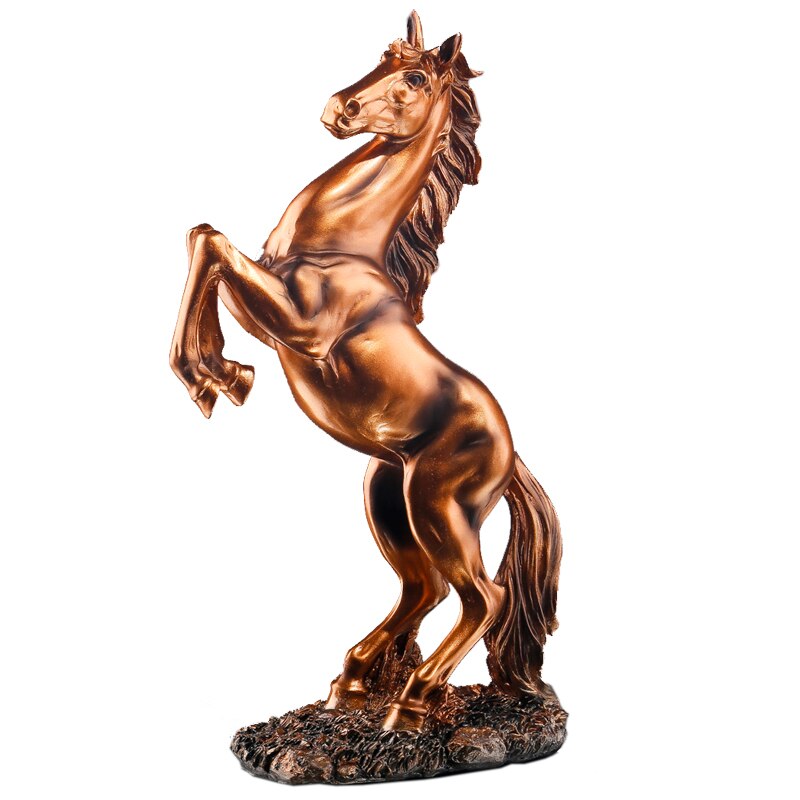 Nordisk tengkong junma statue， harpiks skulptur hjem stue soveværelse dekoration statue guld farve, hvid, sort hest statue: 1