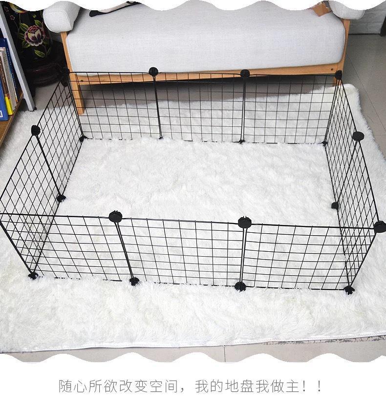 DIY Combination Wire Mesh Pet Cage dog Cat Rabbit Cage Multi Function Fence Iron Cage Guinea Pig Metal Hamster Cages: 10pcs 20 buckles