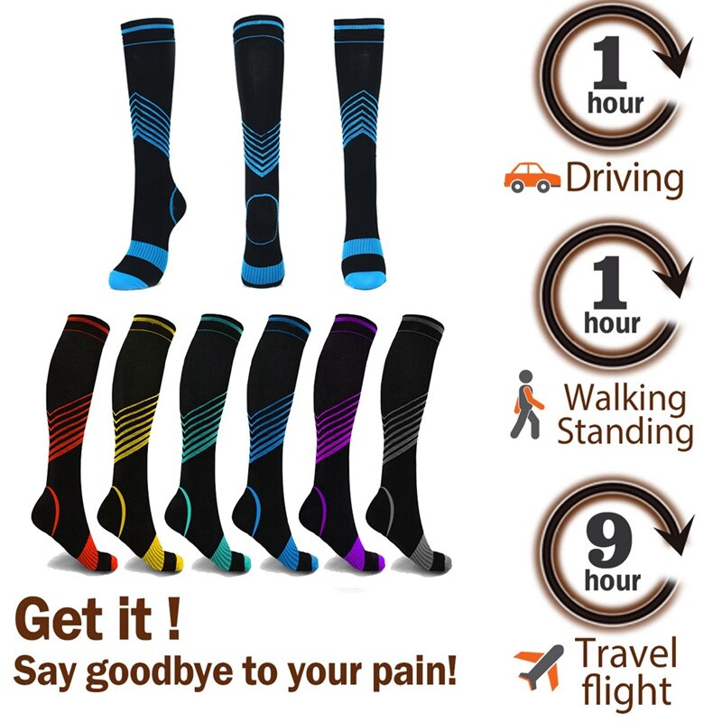 Practical Outdoor Basketball Soccer Running Cycling Sports Socks Durable Elastic Polyester Nylon Compression Socks Printed Socks