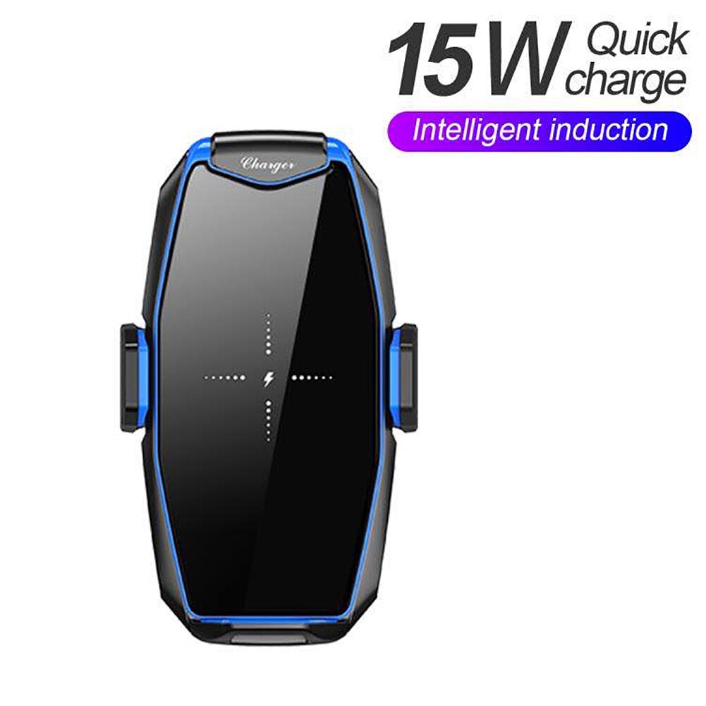 15w universele auto draadloze oplader telefoonhouder snellader 360 graden rotatie oplaadbeugel voor smartphones: C blauw