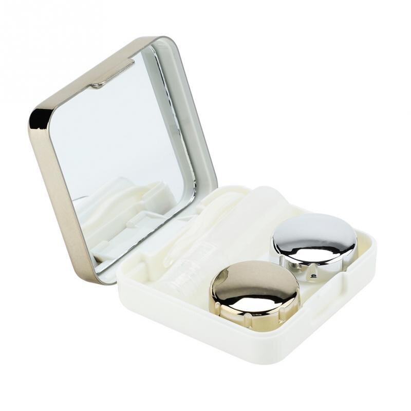 Portable Contact Lens Case With Mirror Women Colored Contact Lenses Box Eyes Contact Lens Container Lovely Travel Kit MirrorBox