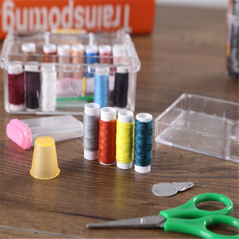 Draagbare mini-reisset met 12 naalden, naaiset, opbergtassen, diversen, organizer voor huishoudelijk gereedschap  ej878479: Transparant