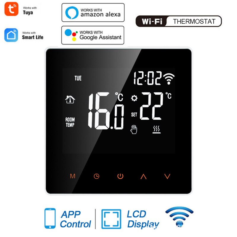 Wireless Thermostat Touch Screen Temperature Controller Smart Home Programmable Electric Underfloor Heating For Google Home Alea