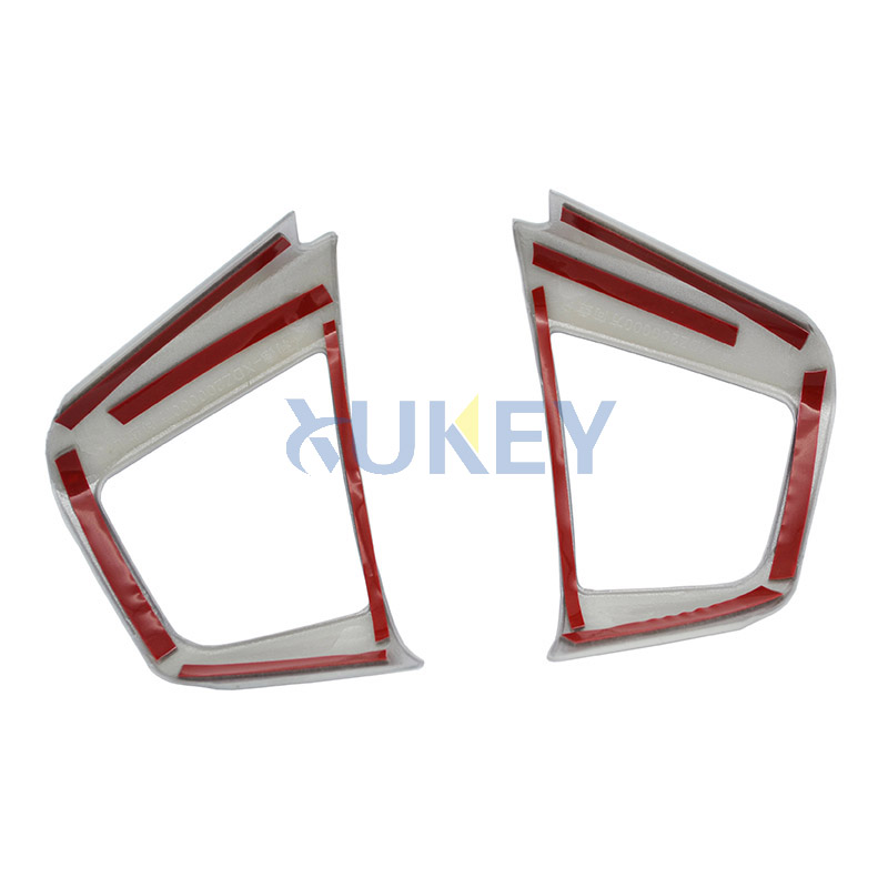 AX 2pcs Chrome Interior Steering Wheel Panel Cover For Hyundai Creta - Trim Badge Frame Molding Garnish Bezel Surround