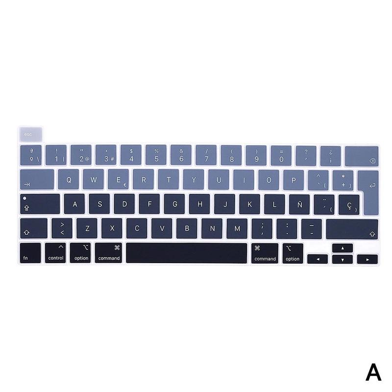 Rainbow Color Silicone Spanish Keyboard Skin Cover For MacBook Pro 16 A2141 M1 Chip A2338/A2251/A2289 +: A