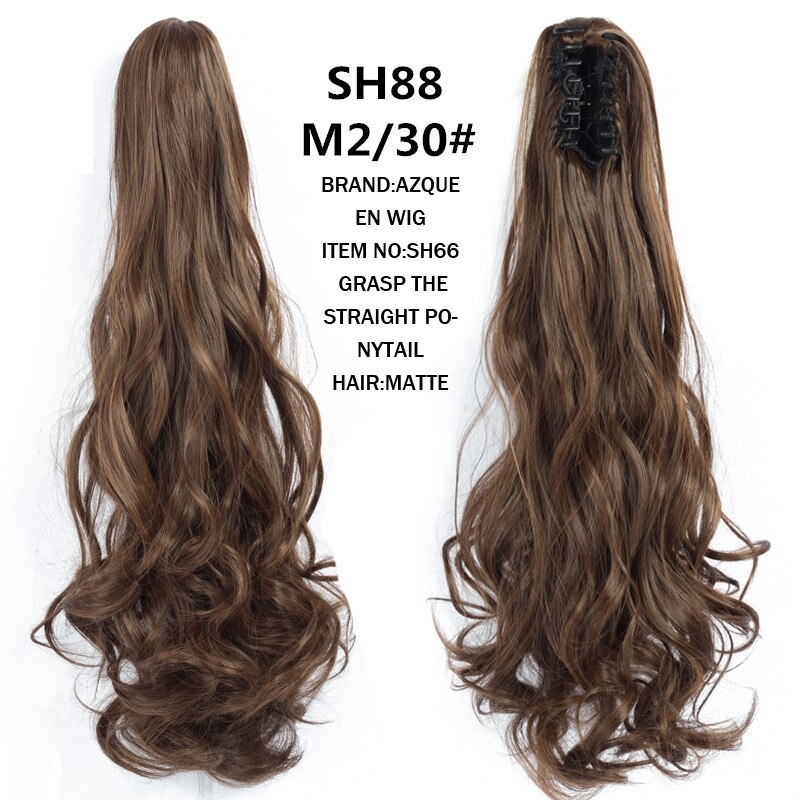 Azqueen Synthetische 22 "Lange Rechte Haar Klauw Paardenstaart False Haar Op Klauw Clip Staart Huis Paardenstaart Staart Haar: SH88 M2 30
