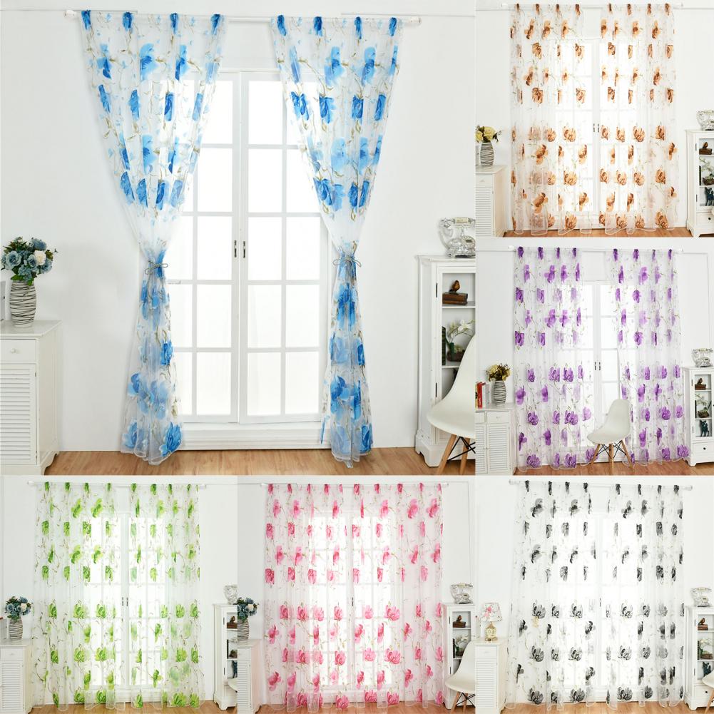 Cortinas para sala de estar, puerta de la cocina y el dormitorio, decoración de hogar para ventana, 1 Panel/Uds.