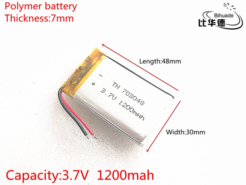 1 stks/partij Liter energie batterij 3.7 V 1200 mAh 703048 Lithium Polymer Li-Po Oplaadbare Batterij Voor Mp3 MP4