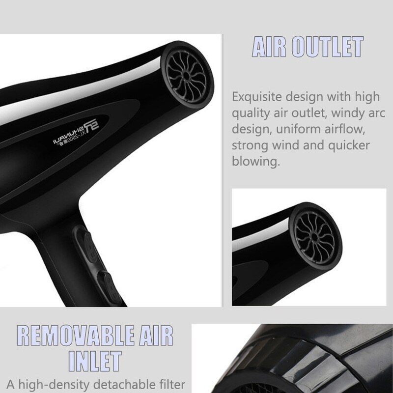 Ionic Hair Dryers Brush Straightener for and Cold Blow Dryer Non-slip Blowdryer with Nozzle 210V-240V Quiet