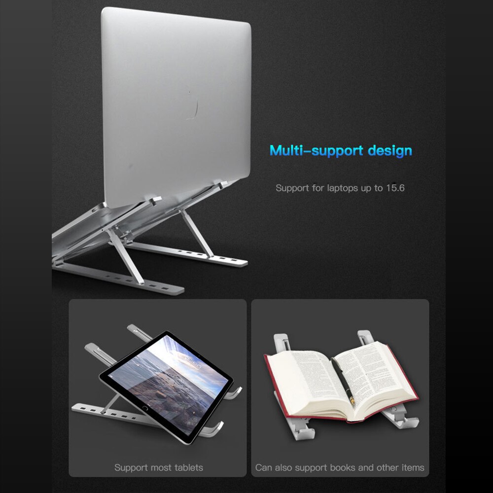 Foldbar bærbar stativ aluminium køling justerbar bordholder tabletholder bærbar computer support i sengen