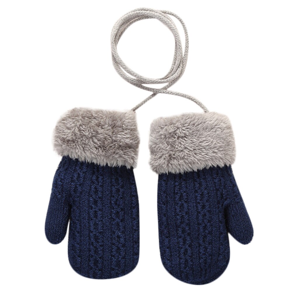 Winter Warme Fluwelen Warme Katoenen Handschoenen Peuter Baby Meisjes Jongens Outdoor Winter Patchwork Warm Houden Wanten Handschoenen Cartoon Stijl: Blauw
