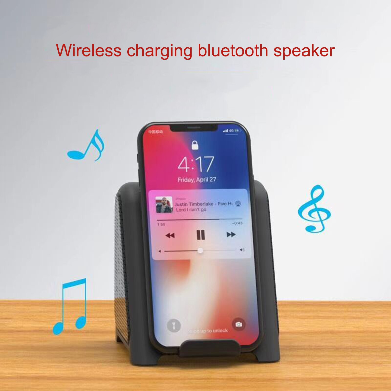 Wireless Charging Speaker Portable Bluetooth Speaker Small Speaker Desktop Stand Stereo Mini Subwoofer