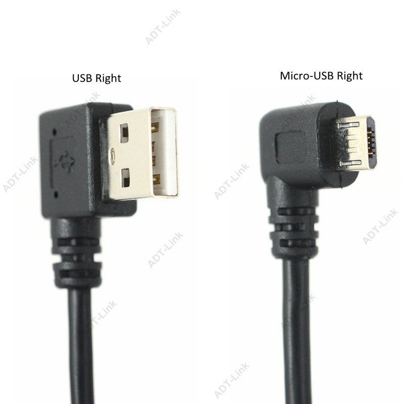 25CM korte 90 Graden Links Haaks USB 2.0 A male naar Micro USB B Male Kabel Rechts Links hoek Data Sync en Opladen Extender