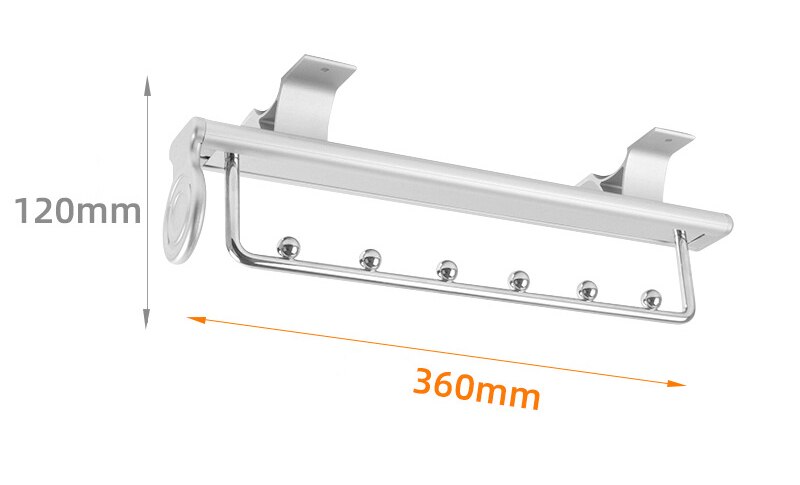 260mm-460mm Aluminum Alloy Retractable Hanger Wardrobe Top Clothes Rail Cloakroom Storage Organize Furniture Hardware: 360mm