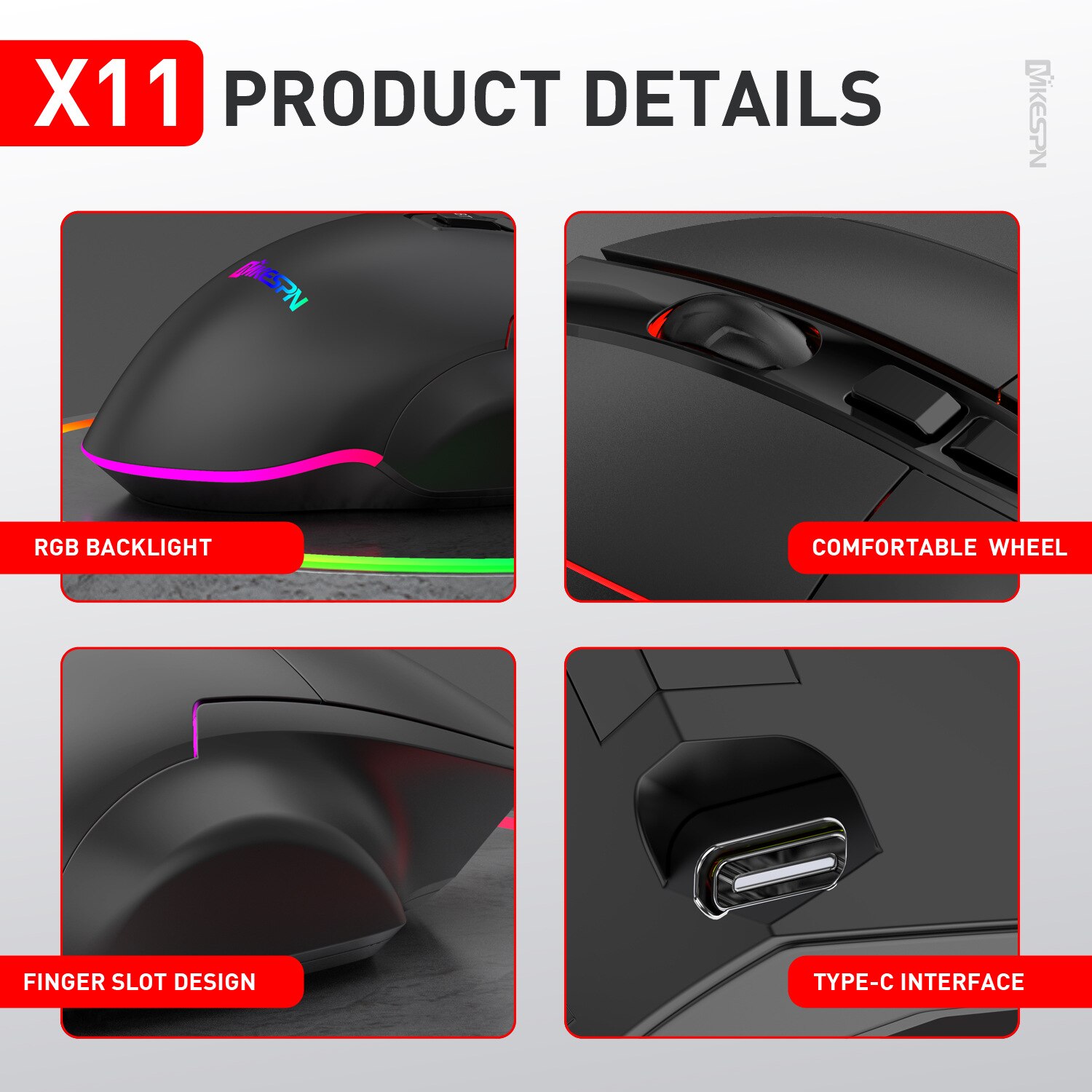Bluetooth Mouse X11 1600dpi 7 Buttons Rgb Lighting Ergonomic Programmable Gaming Mouse For PC Gaming 2.4G wireless mouse USB