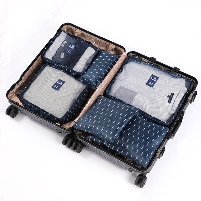 6Piece/Set Travel Mesh Bag In Bag Luggage Organizer Packing Cube Set For Clothing Suitcase Storage Cosmetic Tidy Pouch: 4