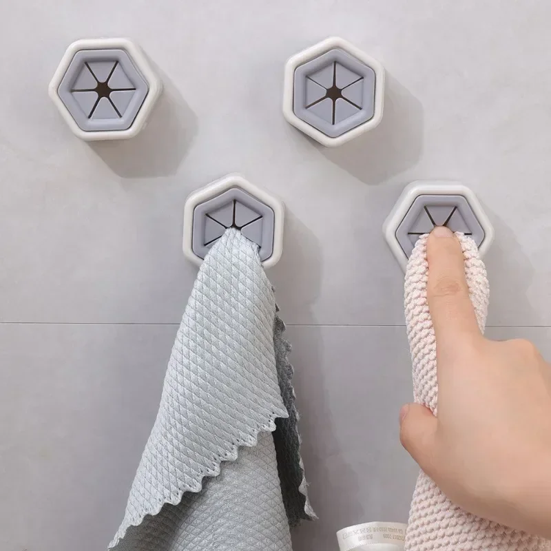 8/1pcs zelfklevende Handdoek Plug Houder Punch Gratis Wandmontage Theedoekjes Badkamer Opslag Haken Rack keuken Vodden Doek Clips