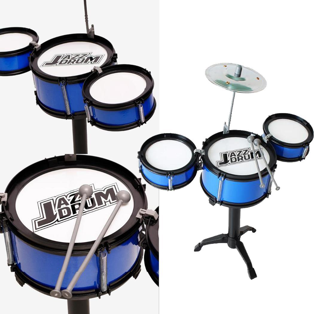 Kids Drie Drum Set Kinderen Percussie Blauw Zwart Muziekinstrument Educatief Speelgoed