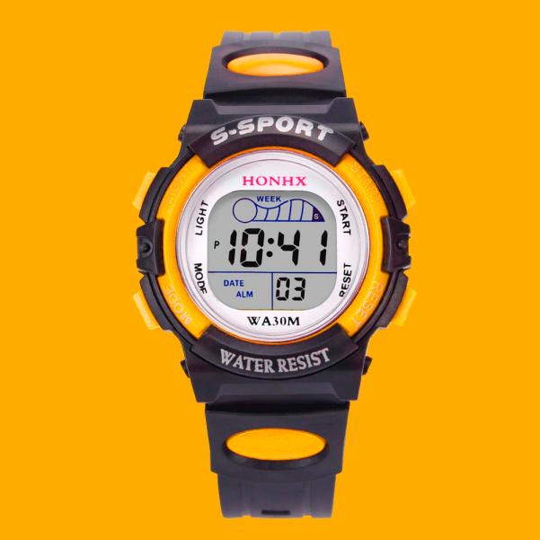 Waterproof Children Boys Digital LED Sports Watch Kids Alarm Date Watch Birthday Children Watch reloj: E