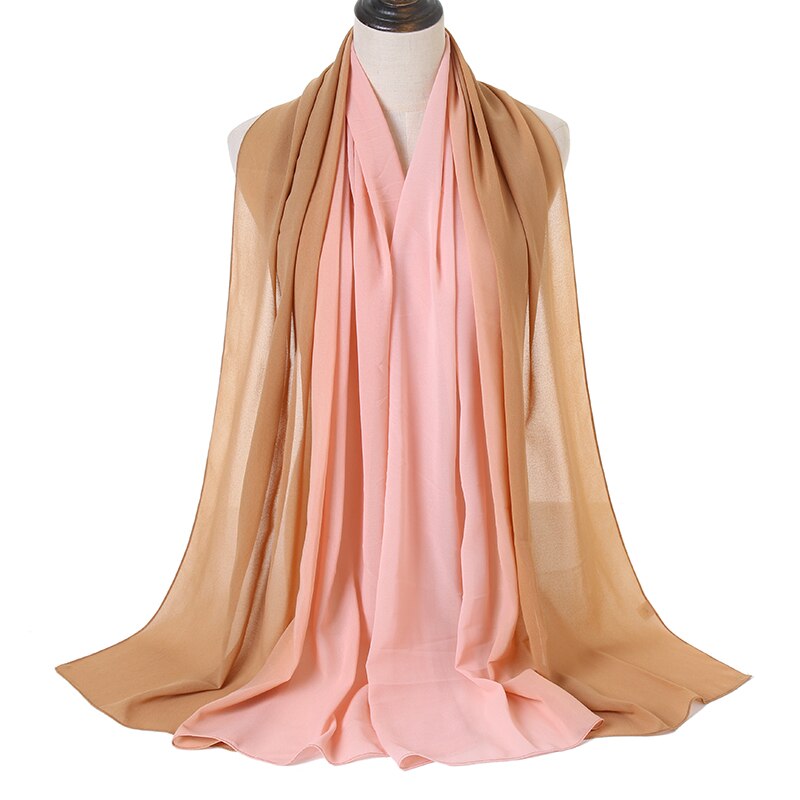 Laven Newest Gradient Bubble Chiffon Scarf Women Muslim Hijab Large Size Ombre Scarves Chiffon Shawl Female Islamic Bandana: 5