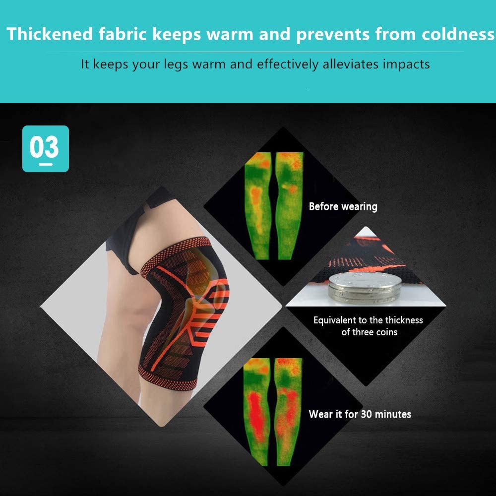 Knee Brace, Compression Knee Sleeve for Men &amp; Women Elastic Knee Pads Support Fitness Gear Basketball Volleyball Brace Protector