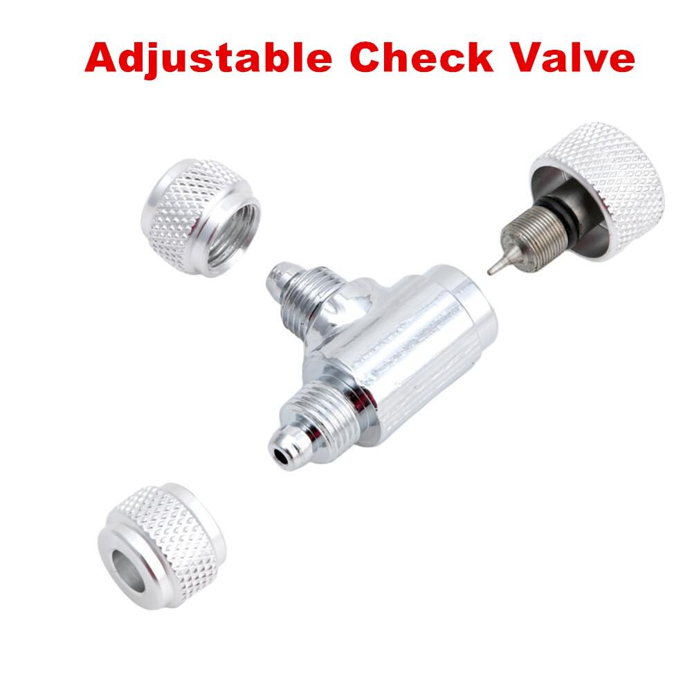 Rustfrit stål akvarie højtryk  co2 justerbar kontraventil luft  co2 rør konnektor til akvarie tilbehør: Hvid