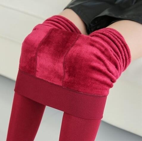 Warm all-in-one Pants Women 200g Stretch Plus Velvet Thick Pearl Velvet Leggings for Autumn and Winter 40-70lb: C