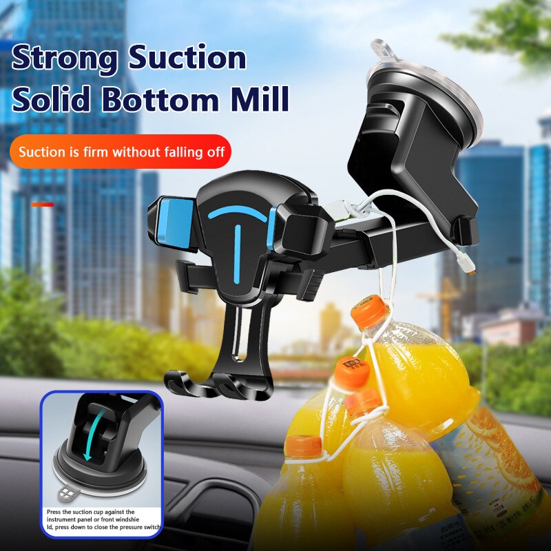 Car Phone Holder Suction Cup Auto Dashboard Windshield Mobile Cell Phone Retractable Mount Stand For Xioami Huawei Samsung