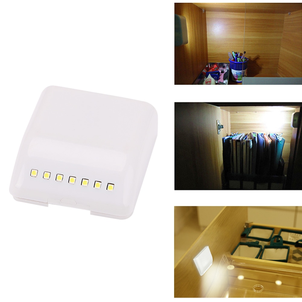 7 LEDs Induction Closet Light Automatic Switch Battery Operated Under Cabinet Hinge Lights For Kitchen Cabinet Lighting