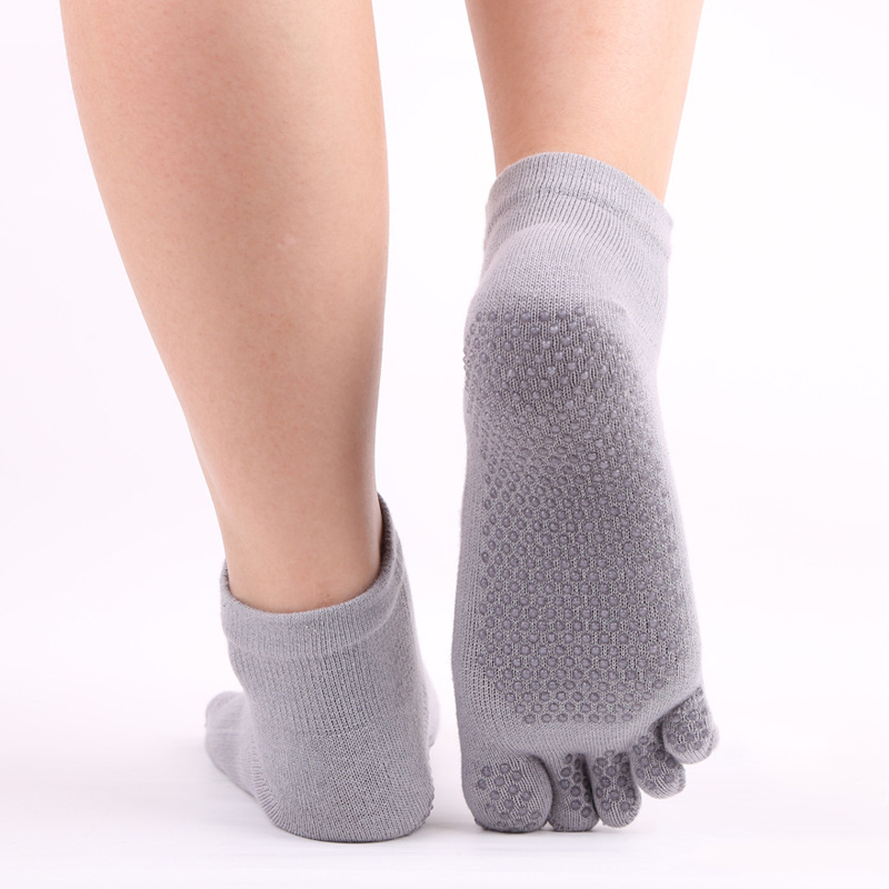 2 Pairs Vrouwen Sport Sokken Antislip Siliconen Vijf Teen Sok Vrouw Ballet Yoga Training Gym Fitness Pilates Sokken