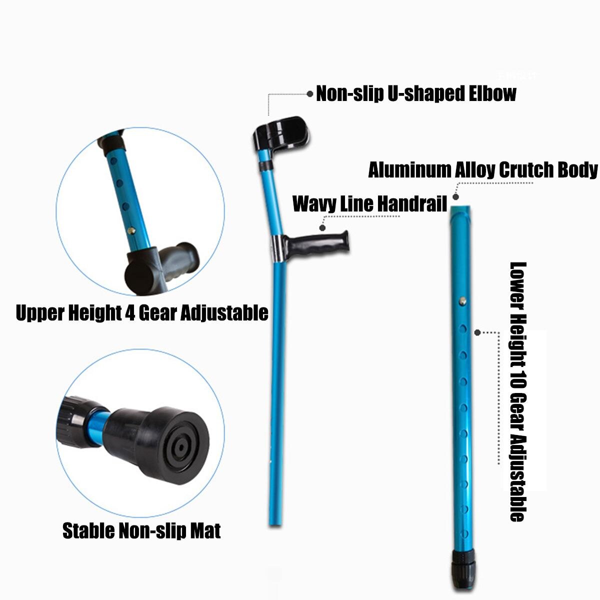 1/2 stk justerbar underarm albue underarm krykker vandrestok letvægts foldestokke aluminium trekking vandrestave