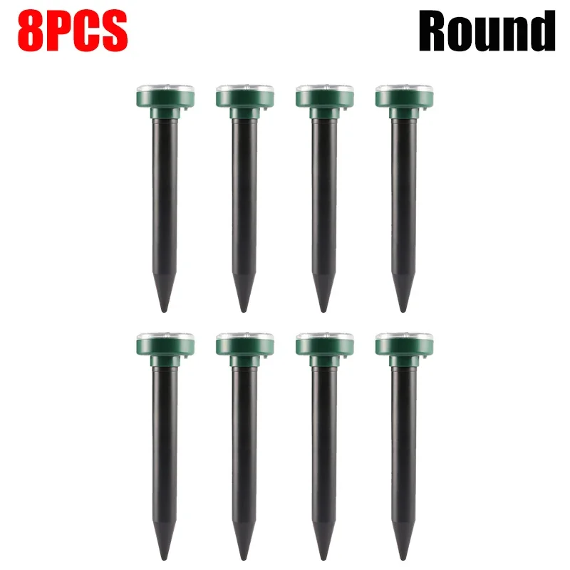 12PCS Solar Powered Pest Repeller Ultrasonic Mole Repellent Gopher Vole Snake Rodent Chaser For Lawn Garden Pest Control: army green