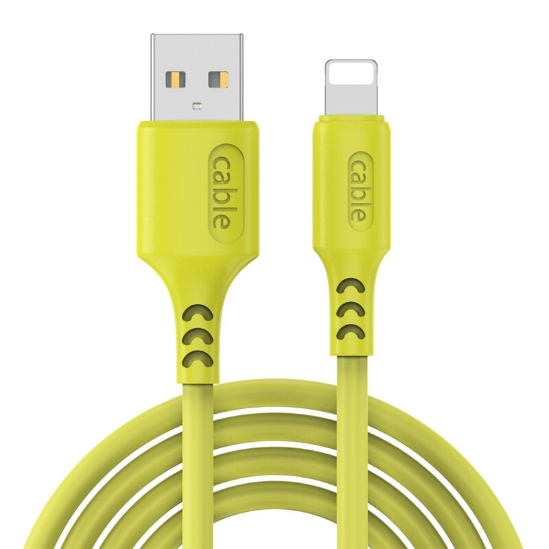 USB di Ricarica Veloce per il iphone 11 pro X XR XS Max 7 8 6 6S più 5 4S ipad cavo di Dati del caricatore del Cavo di Filo di silicone Liquido di Origine: Giallo / 1.2m