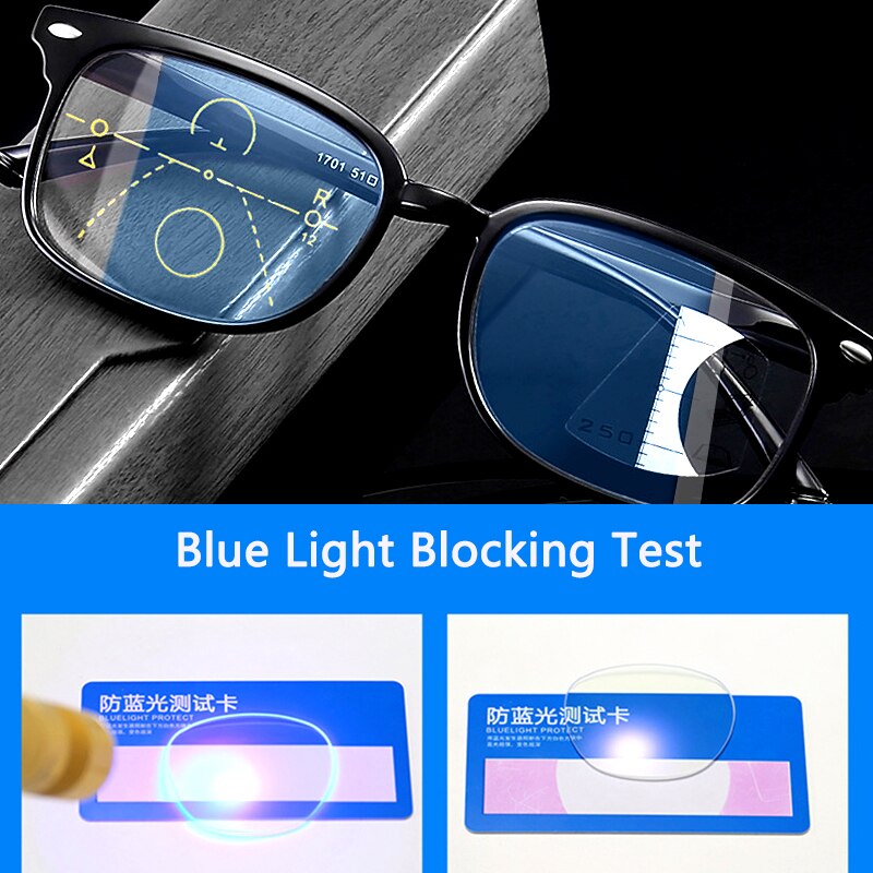 Progressive Reading Glasses Men Women Multifocal Presbyopic Glasse See Far Near Anti-blue Light Low Bridge Big Full Frame