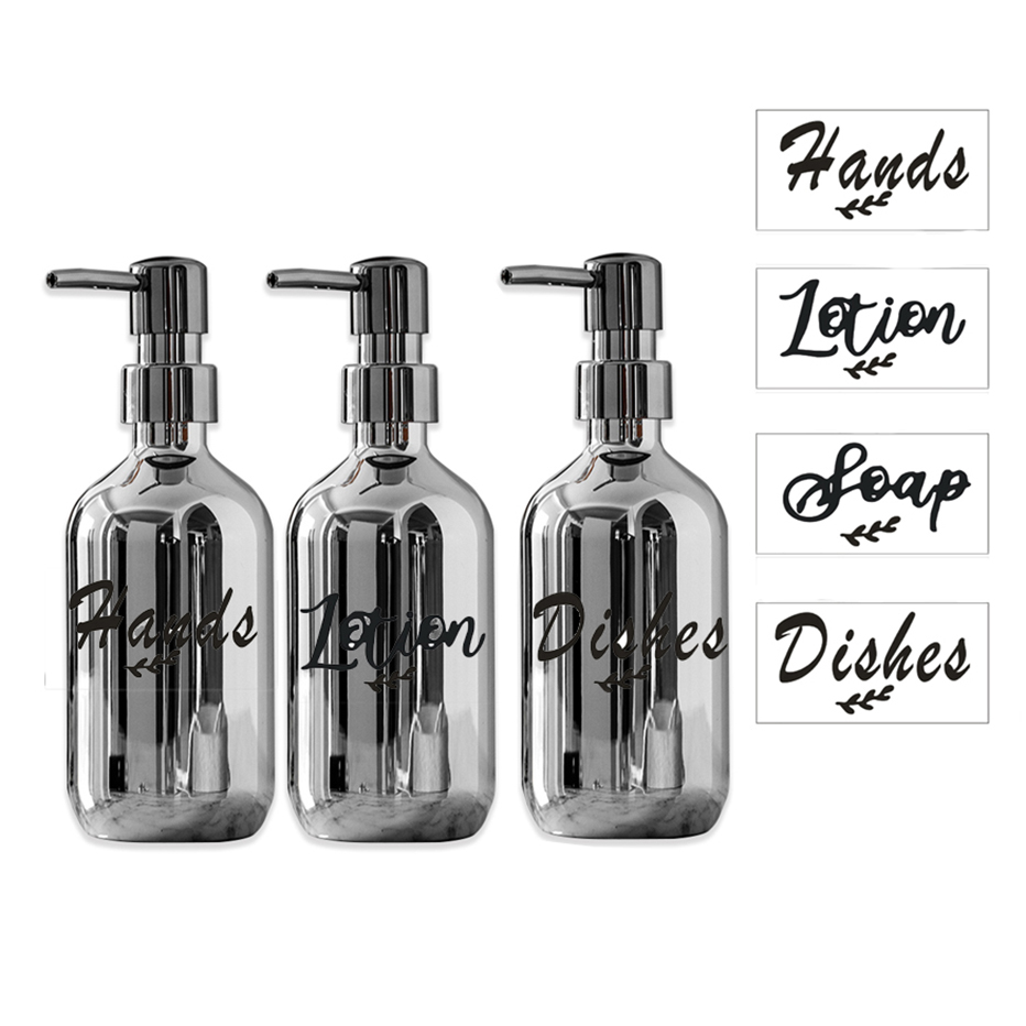 Silber Überzug Shampoo Flasche Schlecht Seife Spender Lotion Dusche Gel Spender Küche Nachfüllbare Leere Pumpe Flasche 500ml