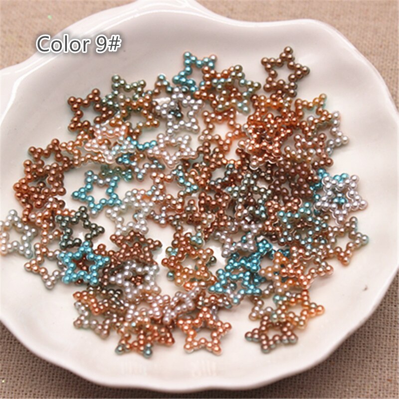 100 stk 12mm enhjørning farge abs perle stjerne form cabochons scrapbooking rekvisita festdekorasjon konfetti gjør selv håndverk: 9