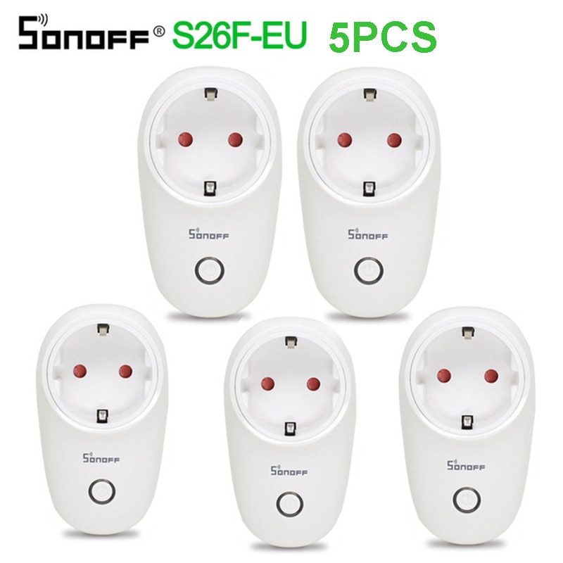 SONOFF S26 Wifi Smart Steckdose EUEU F Stecker 220V Drahtlose Fernbedienung Power Steckdose Licht Schalter Timer 10A alexa Google Hause