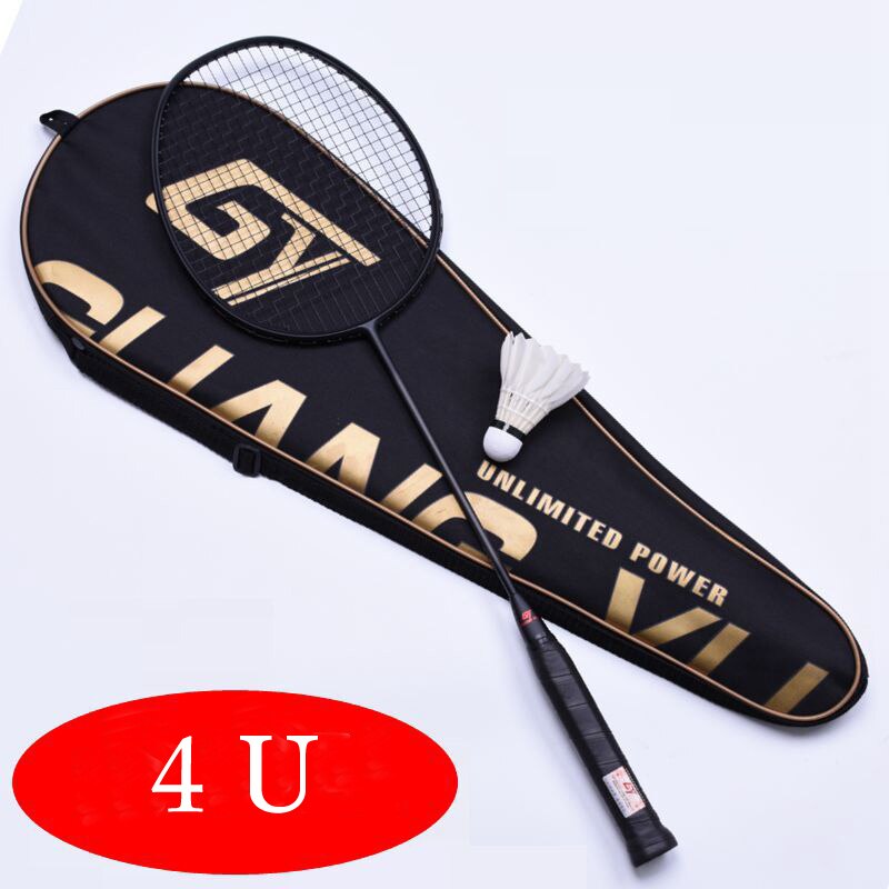 Badminton Racket Professionele Carbon Badminton Racket 22-28 Lbs Gratis Grips Geregen 6U 72G, 7U 62G