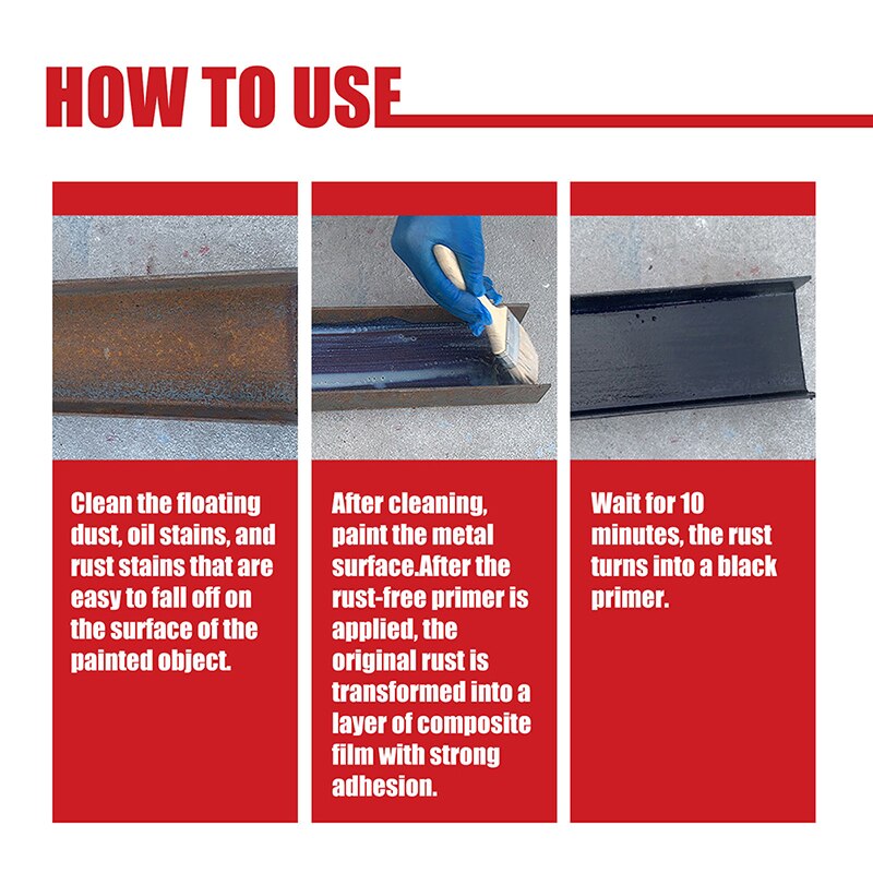 Car Anti-rust Rust Remover Paste Multi Purpose Chassis Rust Converter Repair Protect Iron Metal Surfaces Car Rust-free Primer